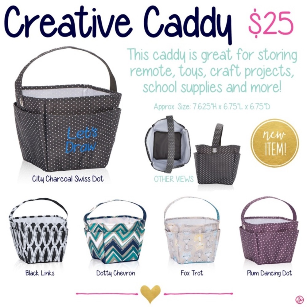 Thirty-One Creative Caddy in Black Links Pattern - Picture 3 of 4